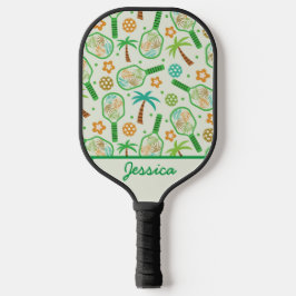 Palas De Pickleball Pickleball tropical con palmeras personalizadas