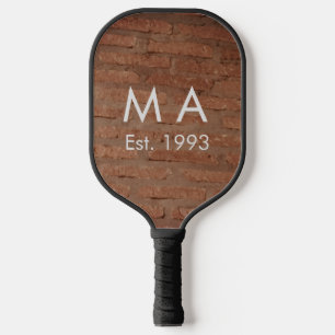 Palas De Pickleball Piedra de ladrillo rústico marrón añadir nombre fe