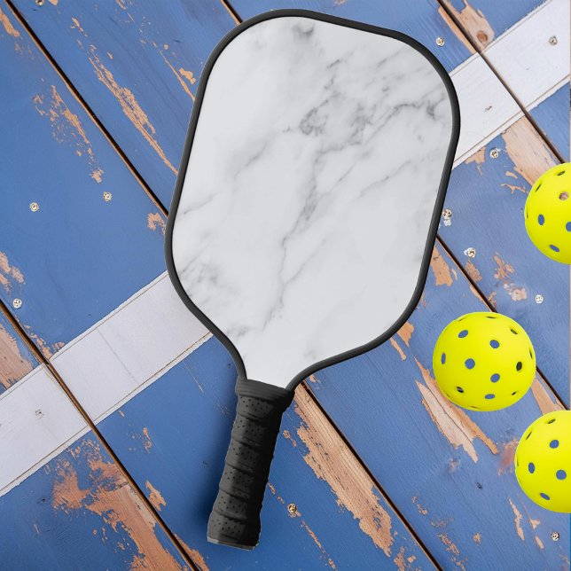 Palas De Pickleball Piedra de Mármol Blanco Limpio Moderno (Subido por el creador)