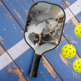 Palas De Pickleball Piedra de mármol de plata y oro