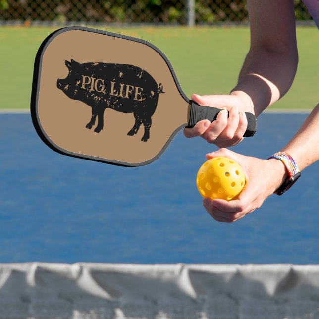 Palas De Pickleball Pig Life silueta animal divertida (in situ)