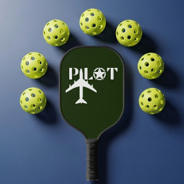 Palas De Pickleball Pilot Typography & Airplane Minimalist Personalize