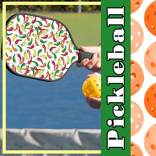 Palas De Pickleball Pimientos picantes rojos, amarillos, verdes y Nara (Hot Chili Peppers Red, Yellow, Green, and Orange Pickleball Paddle)