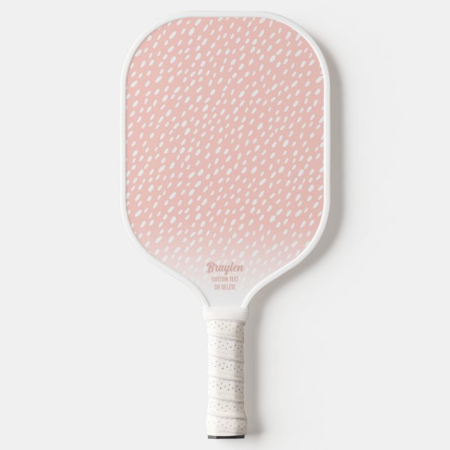 Palas De Pickleball Pincel rosa suave Personalizado de patrón de punto (Anverso)