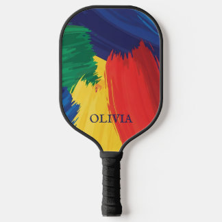 Palas De Pickleball Pinceladas Audaces de Arcoíris