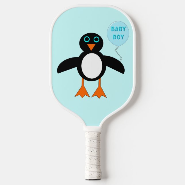 Palas De Pickleball Pingüino niño pequeño azul (Anverso)
