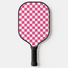 Palas De Pickleball Pink and White Checkered Print