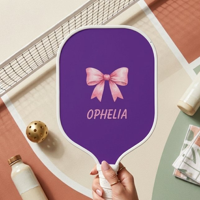 Palas De Pickleball Pink Bow Custom Name Viral Pickleball Paddle (Subido por el creador)