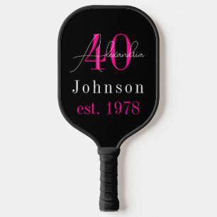 Palas De Pickleball Pink caliente negro personalizado de 40 años