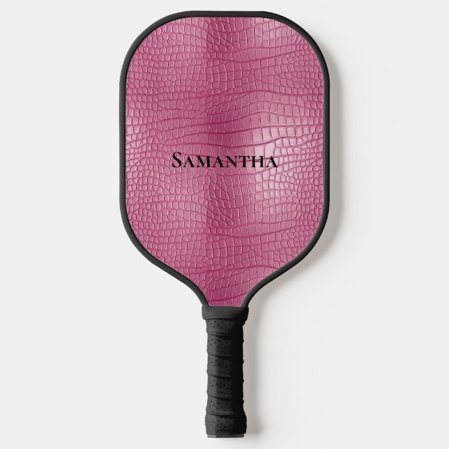Palas De Pickleball Pink Faux Alligator Animal (Anverso)