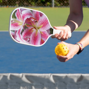 Palas De Pickleball Pink Oriental Lilies Floral