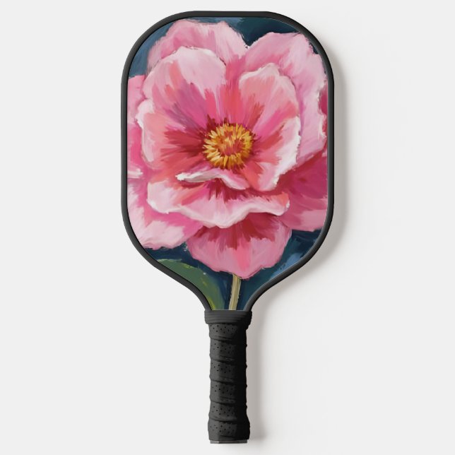 Palas De Pickleball Pink Peony Flower Watercolor Floral (Anverso)