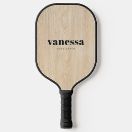 Palas De Pickleball Pino Blanco Clásico Minimalista Moderno Nombre