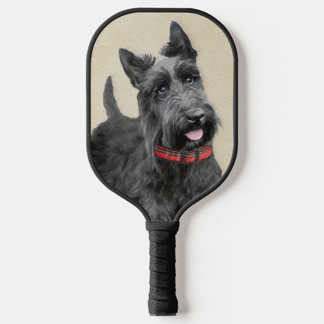 Palas De Pickleball Pintado Terrier Escocés - Arte Perro Original (Anverso)