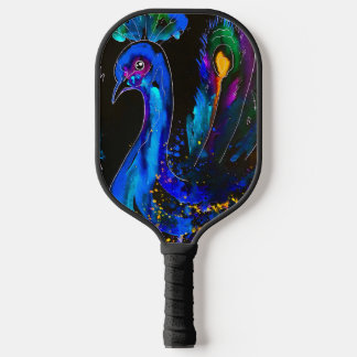 Palas De Pickleball Pintado Whimsical Peacock