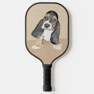 Palas De Pickleball Pintura de cachorro de perro de Basset Hound - Fot