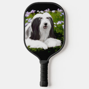 Palas De Pickleball Pintura de color con barba - Arte de perro origina