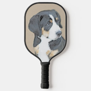 Palas De Pickleball Pintura de perro de montaña de Bernese - Arte de p