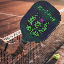 Palas De Pickleball Pista escocesa sobre nombre personalizado tartán o