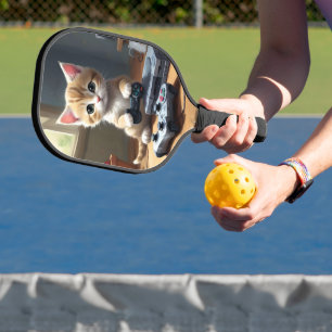 Palas De Pickleball "Pixel Paws: The Gamer Kitten in Action"