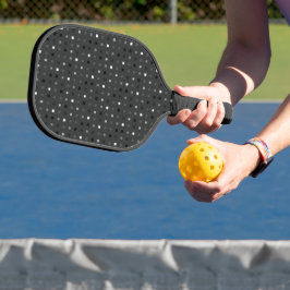 Palas De Pickleball Píxeles juguetones Comprobar patrón negro gris