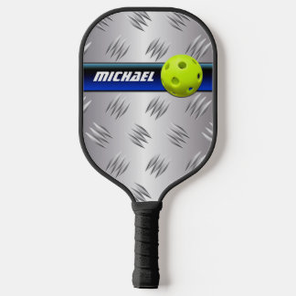 Palas De Pickleball Placa de diamante de color azul y plata FAUX perso