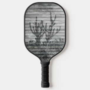 Palas De Pickleball Plantas de Cactus Sobre Tablones de Madera Foto en