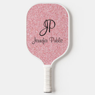 Palas De Pickleball Plantilla de Moda monogramada oro Rosa Aspecto pur