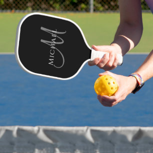 Palas De Pickleball Plantilla inicial de monograma de doble cara perso