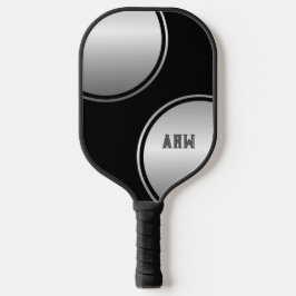 Palas De Pickleball Plata personalizada personalizado en negro