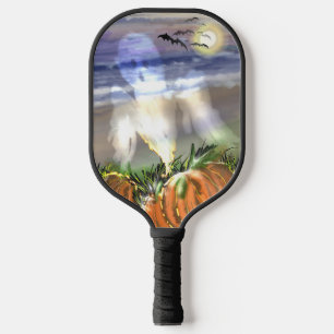 Palas De Pickleball Playa Embrujada Con Un Fantasma Y Calabazas