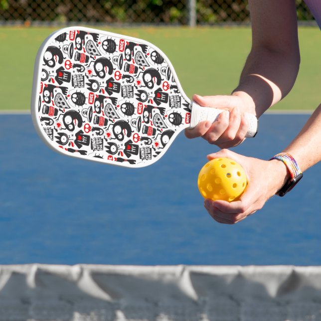 Palas De Pickleball Playas de Monstruos Negros y Rojos (in situ)