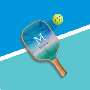 Palas De Pickleball Playas verdes tropicales en Monograma Océano Azul