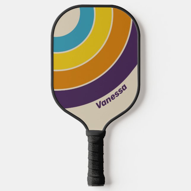Palas De Pickleball Plum Dust Rayo de la banda de círculo con nombre (Anverso)