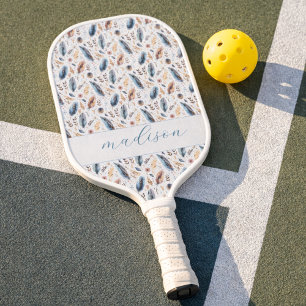 Palas De Pickleball Pluma Floral Boho Personalizada