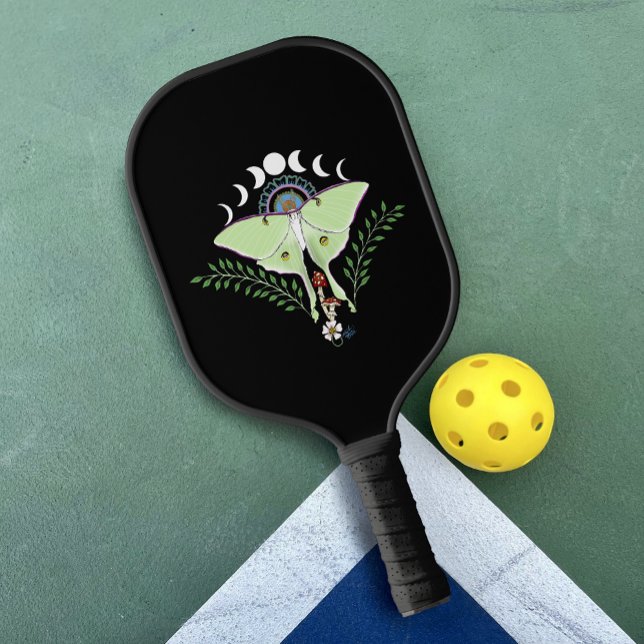 Palas De Pickleball Polilla Lunar Etérea Verde Mística Celestial (Subido por el creador)