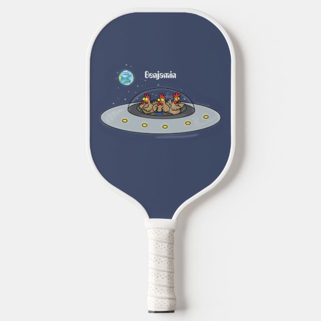 Palas De Pickleball Pollos divertidos en el ilustracion del personaliz (Anverso)