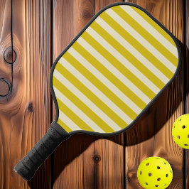 Palas De Pickleball Polo a Rayas de Época Media Limón Oscuro