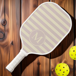 Palas De Pickleball Polo a Rayas de Lavanda Besos Monograma de Mitad d