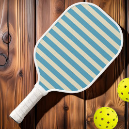 Palas De Pickleball Polo de mediados de siglo con rayas cielo acuático