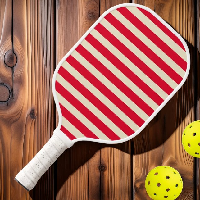 Palas De Pickleball Polo de mediados de siglo con rayas de cerezo rosa (Subido por el creador)