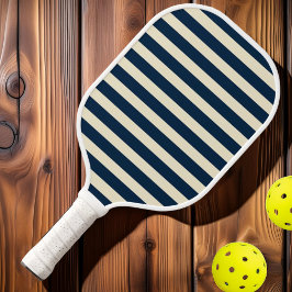 Palas De Pickleball Polo de rayas azul marino de mediados de siglo