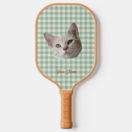 Palas De Pickleball Pon tu foto de gato en Gingham