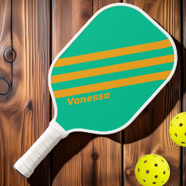 Palas De Pickleball Ponche Tropical Retro Tres Rayas con Nombre