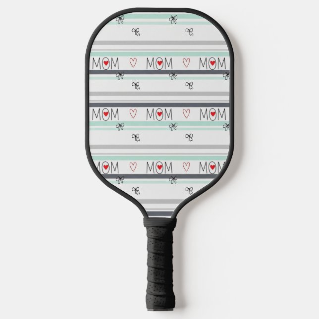 Palas De Pickleball Pop Art BEST MOM Stripe – Bold Retro Love (1) (Anverso)