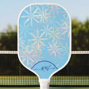 Palas De Pickleball Potencia floral de Lt Blue Retro