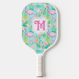 Palas De Pickleball Preppy Summer Flamingo | Monograma Baloncesto