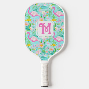 Palas De Pickleball Preppy Summer Flamingo Monograma Baloncesto
