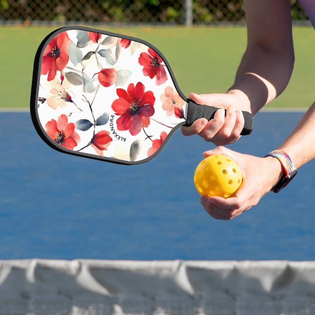 Palas De Pickleball Pretty Blooming Red Blossoms (in situ)