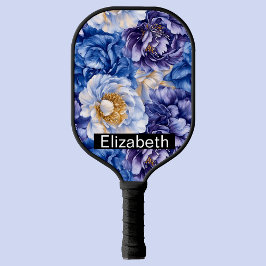 Palas De Pickleball Pretty Blue Peony Personalized